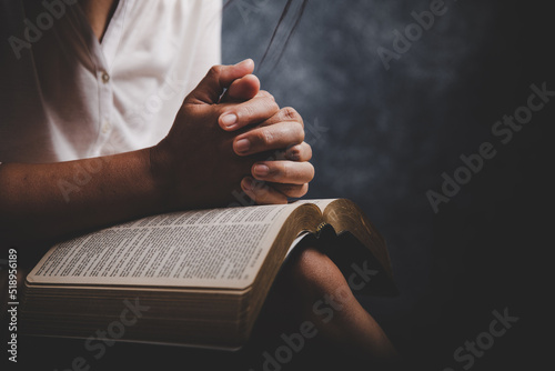 Woman Pray for god blessing to wishing have a better life