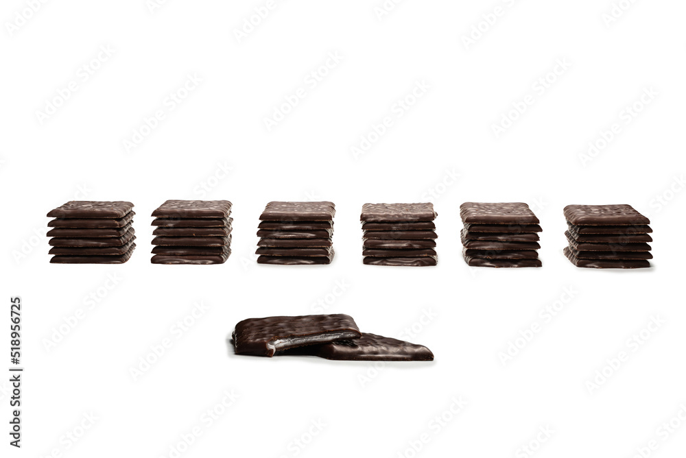 Dark chocolate candies isolated on white background. Dark chocolate candies isolated on white background.