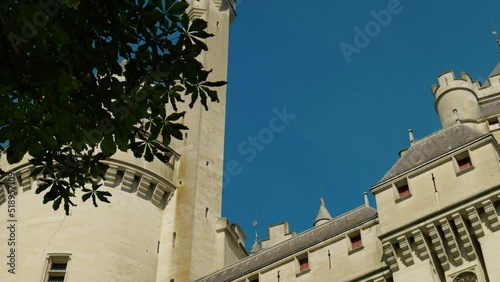 Vertical panorama of the Pierrefonds castle fortifications