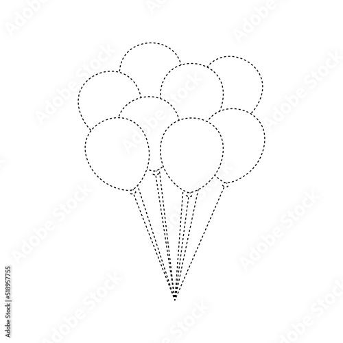 Balloon tracing worksheet for kids