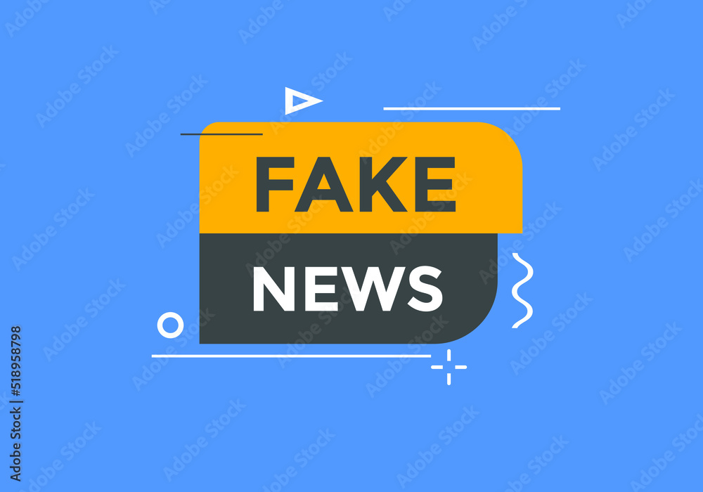 Obraz premium Fake news Colorful label sign template. Fake news symbol web banner. 