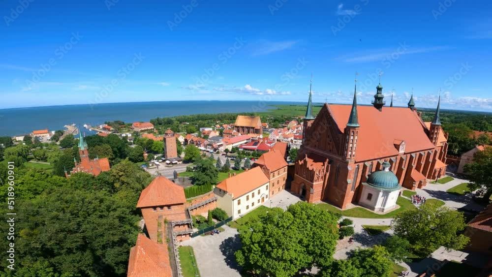 Cathedral of the Assumption of the Blessed Virgin Mary and St. Andrzej in Frombork from above panorama Cathedral of the Assumption of the Blessed Virgin Mary and St. Andrzej in Frombork from above panorama