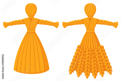 Wheat straw doll cartoon illustration