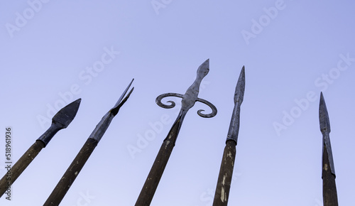 Metal medieval spears