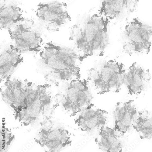 Abstract gray watercolor stain texture. Monochrome grungy paintbrush imprints background. Black and white print for surface and graphic design. © Ksenia