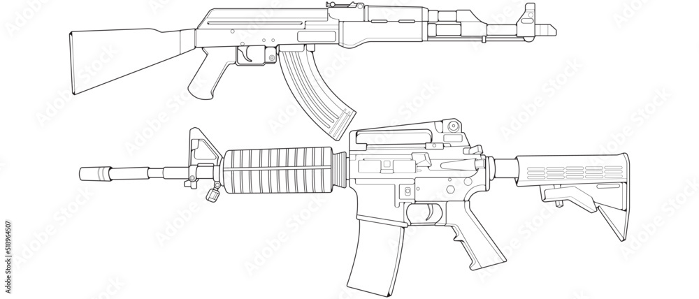 Set of firearms line art style, Shooting gun, Weapon illustration, Vector Line, Gun illustration, Modern Gun, Military concept, Pistol line art for training
Set of firearms line art style, Shooting gun, Weapon illustration, Vector Line, Gun illustration, Modern Gun, Military concept, Pistol line art for training