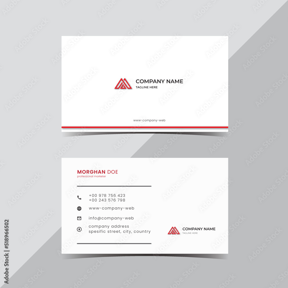 simple red business card design template simple red business card design template