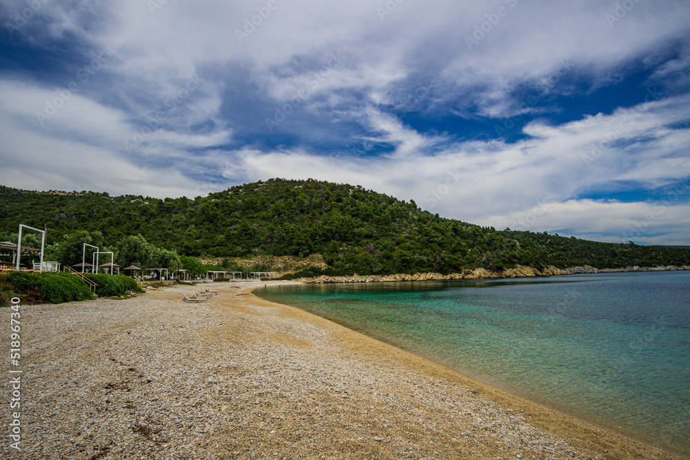 Scenic view at the rocky beach Leftos Gialos in Alonissos island, Sporades, Greece Scenic view at the rocky beach Leftos Gialos in Alonissos island, Sporades, Greece