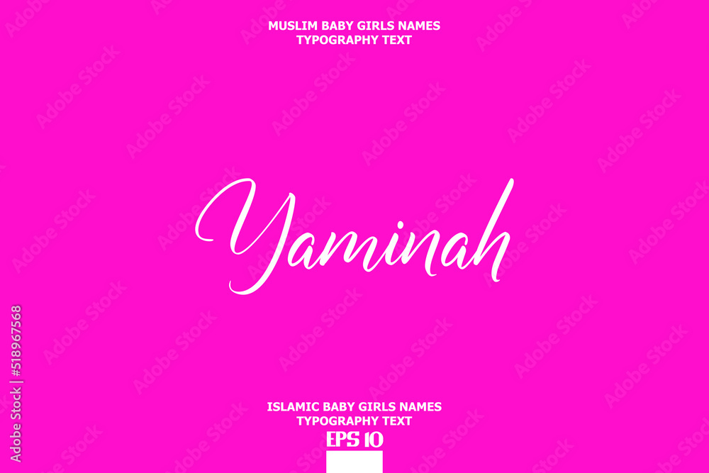 Yaminah Arabian Girl Name Text Typeface