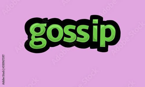 GOSSIP  writing vector design on pink background