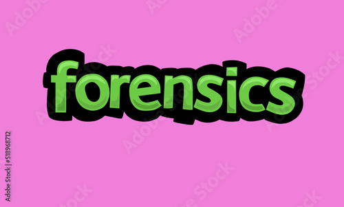 FORENSICS writing vector design on pink background