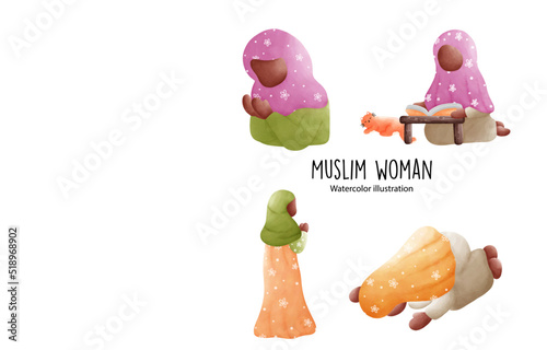 Canvas Print muslim woman praying. Vector illustration