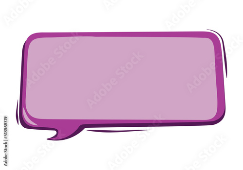 Hand Drawing Speech Bubble Talk for Messages in Animated Purple Vector Image