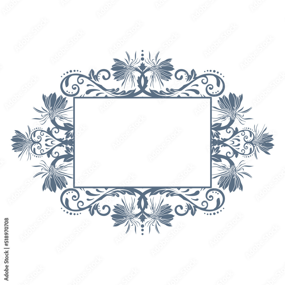 frame with floral ornament, vector artwork