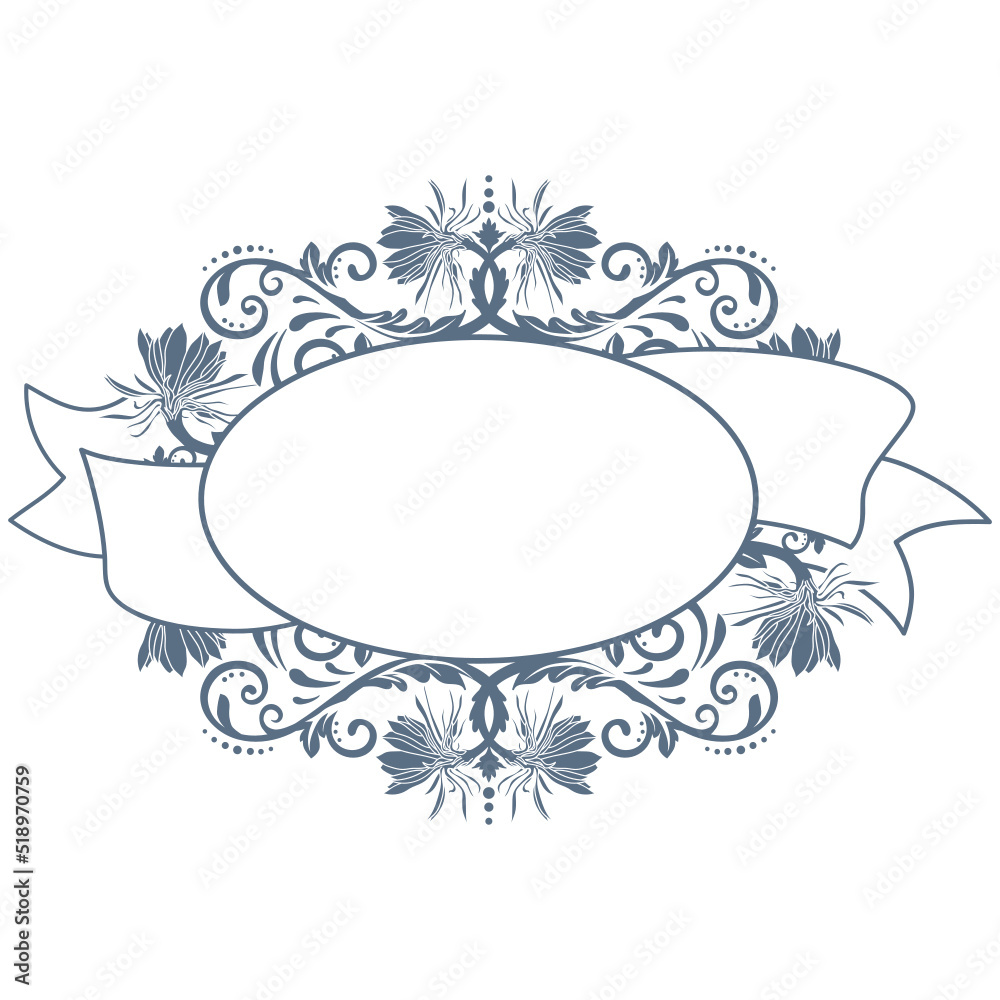 frame with floral ornament, vector artwork frame with floral ornament, vector artwork