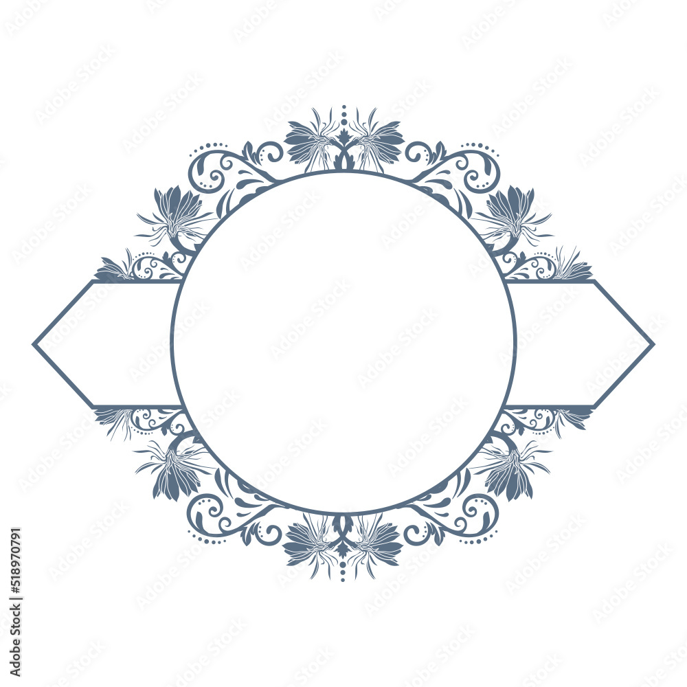 frame with floral ornament, vector artwork frame with floral ornament, vector artwork