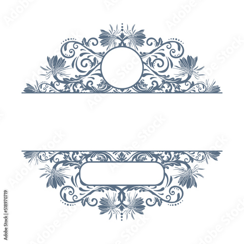 frame with floral ornament, vector artwork