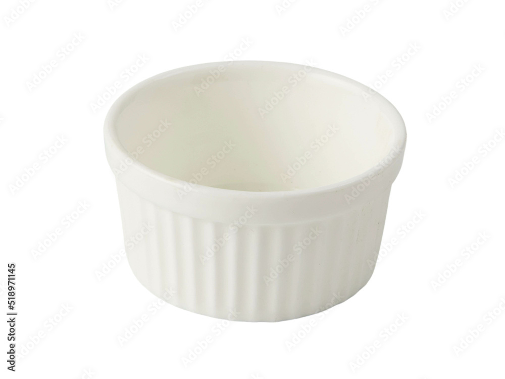 white cup, side view on white background