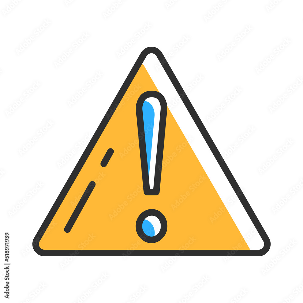 Warning icon. Danger symbol outline icon. Vector illustration concept Warning icon. Danger symbol outline icon. Vector illustration concept