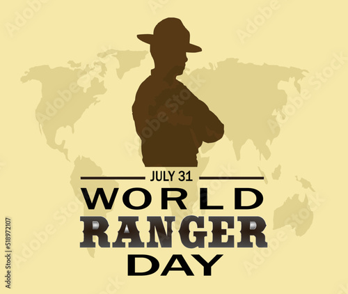 On July 31st, World Ranger Day honors the dedication, and crucial work rangers do every day around the globe. Vector illustration
