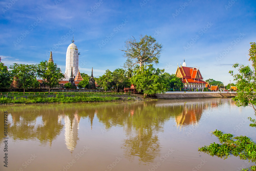 the  Chao Phraya River and Wat Phutthaisawan (Monastery of Buddhist Kingship)  is an historic Buddhist temple Ayutthaya Historical Park Thailand. 
It is over 666 years old. 