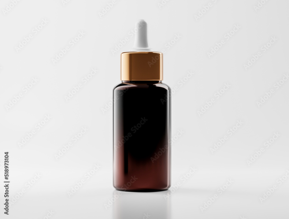 3d illustration. Cosmetic serum mockup of various styles