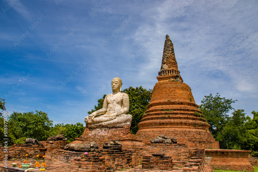 The Buddha statue in Wat Worachettharam, which means The Buddha statue in Wat Worachettharam, which means