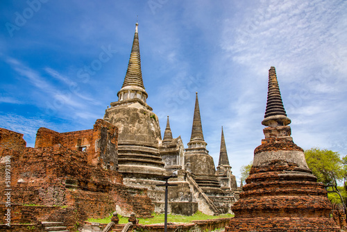 The Prang in Wat Phra Si Sanphet  which means  Temple of the Holy  Splendid Omniscient    was the holiest temple in Ayutthaya Thailand. 
