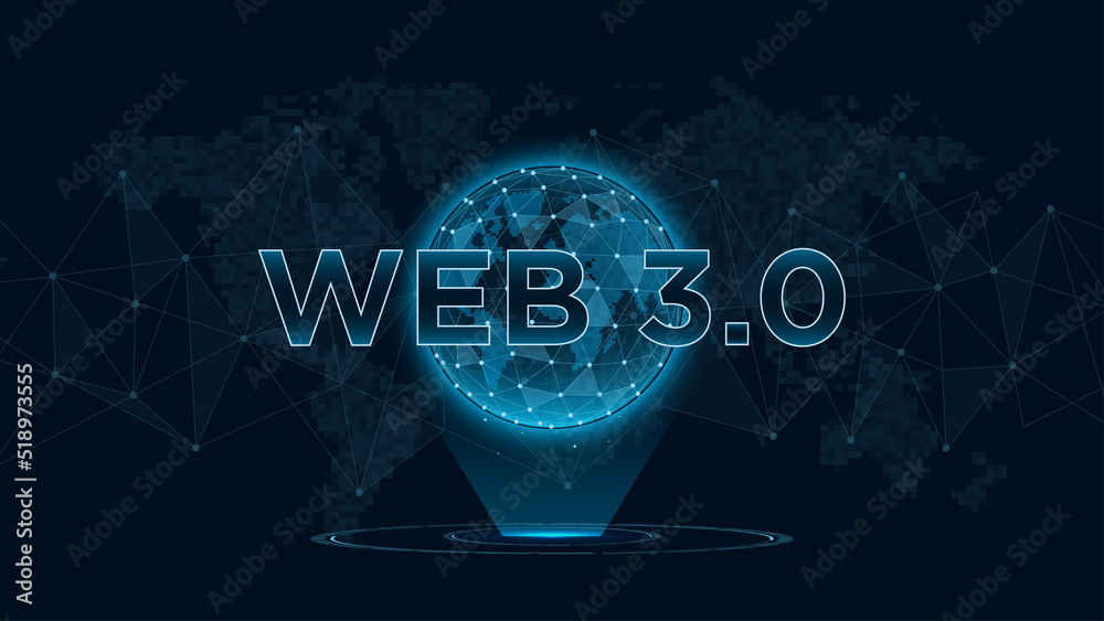 Vecteur stock futuristic layout for web 3 0 on background with polygons