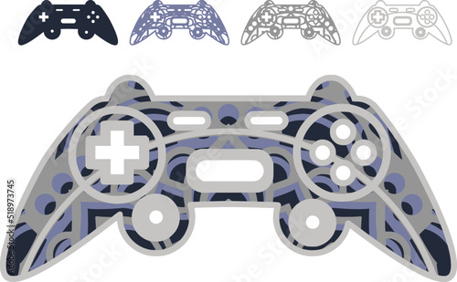 
 Vector layered template for laser and paper cutting, printing on a T-shirt, mug. 