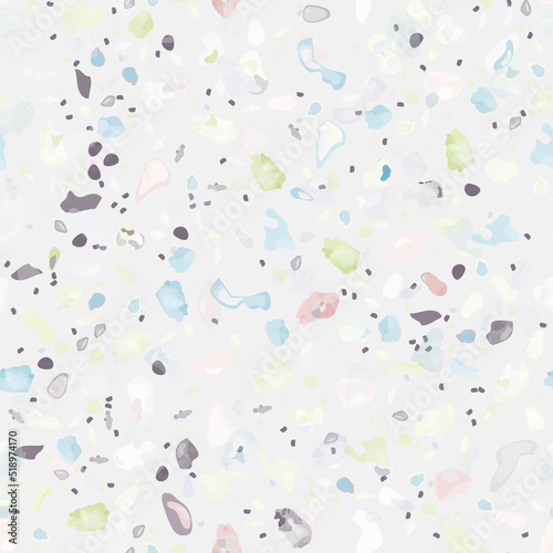 Terrazzo Texture Vector. Flooring Seamless Pattern