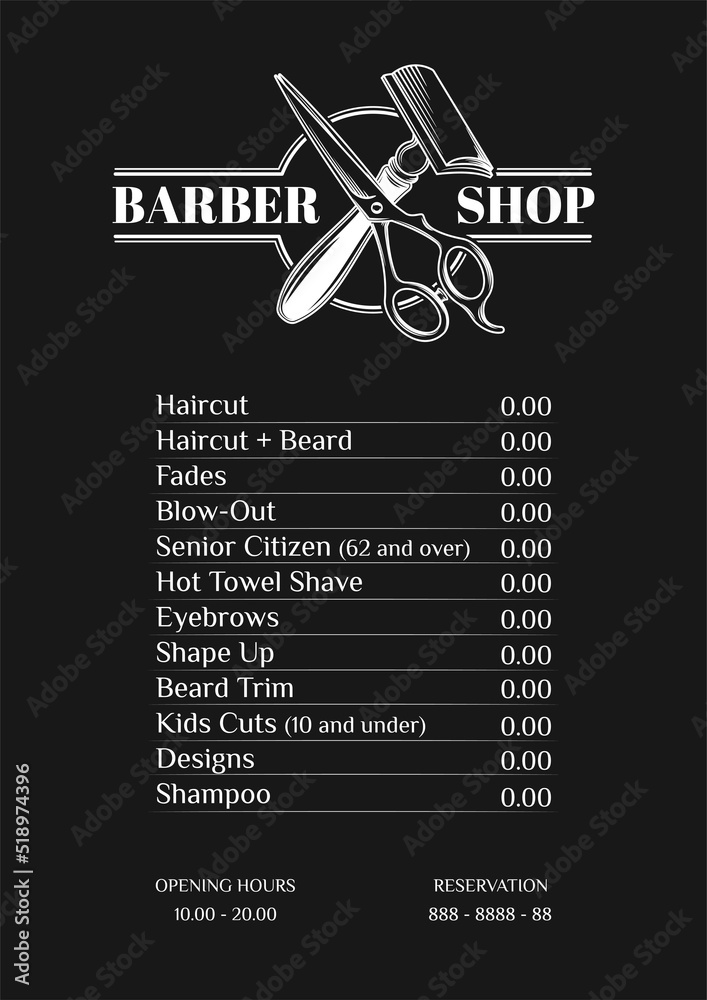Barber Shop Card Printable Template