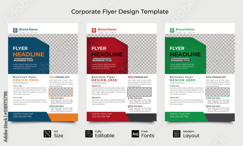 
Corporate business flyer template design, Brochure design, cover modern layout, annual report, poster, flyer in A4, Creative modern bright concept circle round shape.