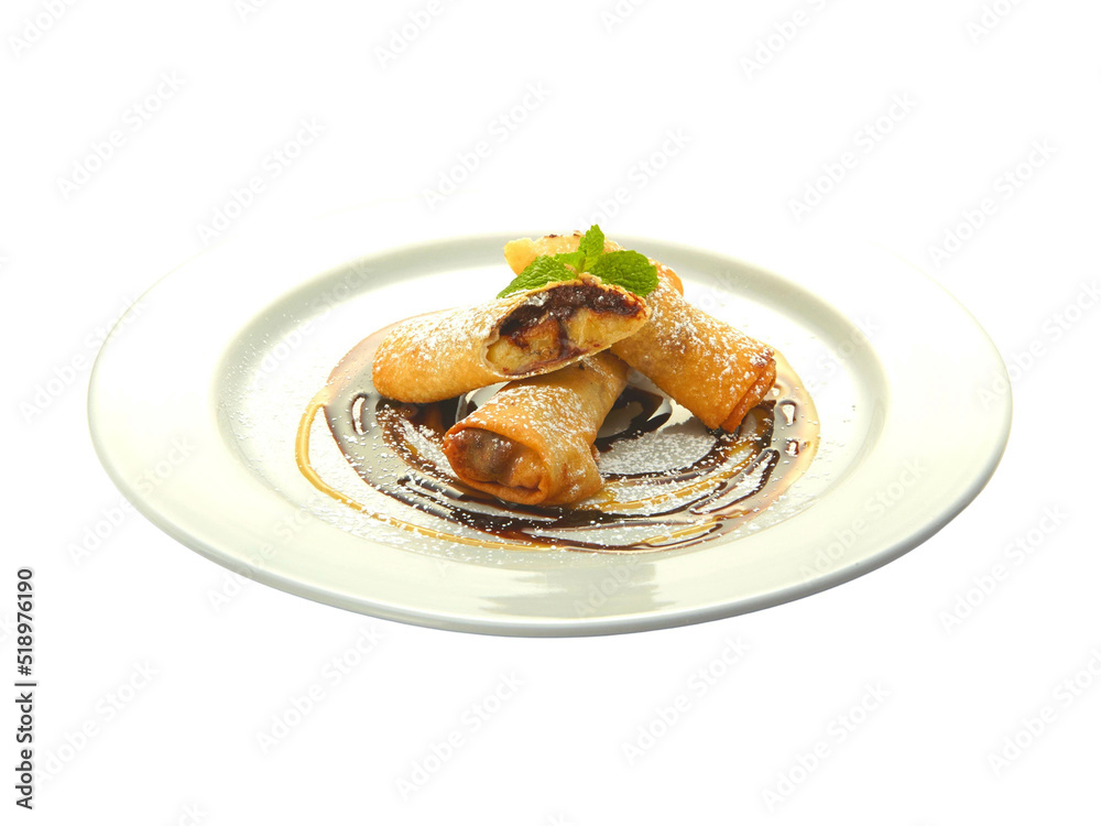banana roll cake with chocolate sauce banana roll cake with chocolate sauce