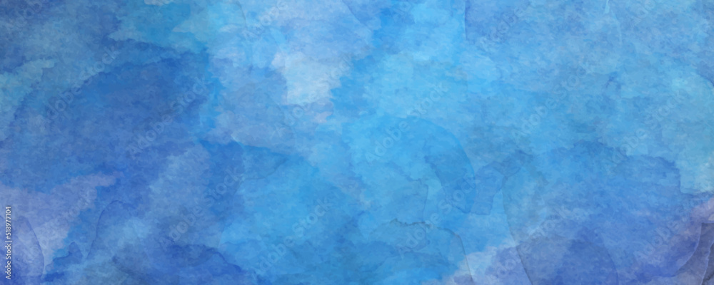 Obraz premium Vector watercolor art background. Blue old paper. Marble. Stone. Watercolour texture for cards, flyers, poster, banner. Ink brushstrokes and splashes. Abstract grunge painted template for design.