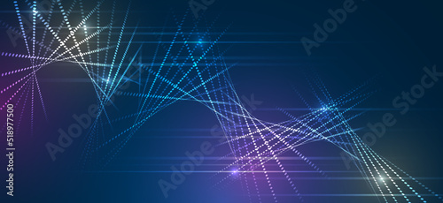 Blue background with various technological elements. Hi-tech computer digital technology concept. Abstract lines. Technology communication vector illustration.