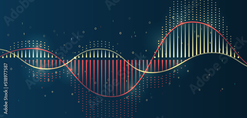 Data analytics concept. Futuristic file organized. Sorting a large amount of data on a dark background. Structuring the flow of information.