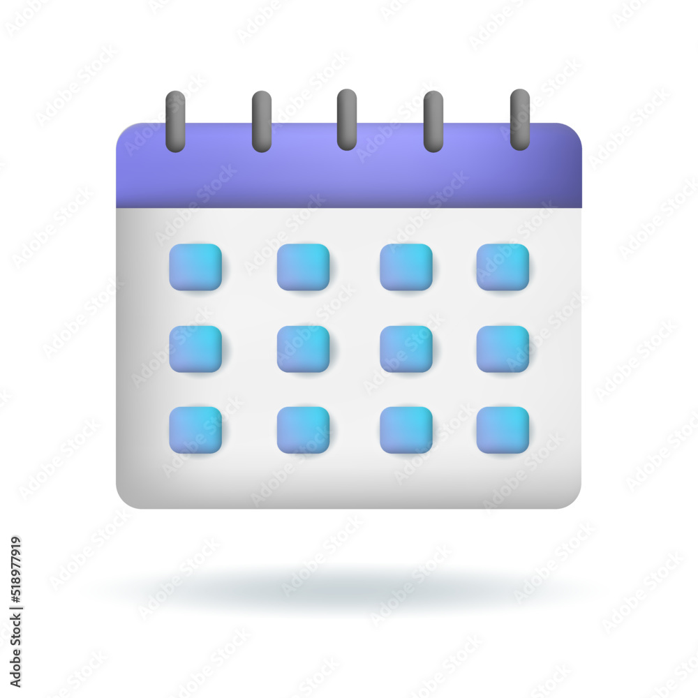 3d vector illustration. Planning concept. Calendar icon. 3d vector illustration. Planning concept. Calendar icon.