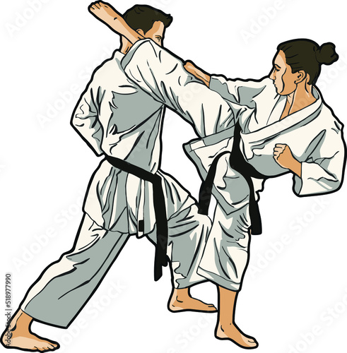 Karate fighting martial art action 