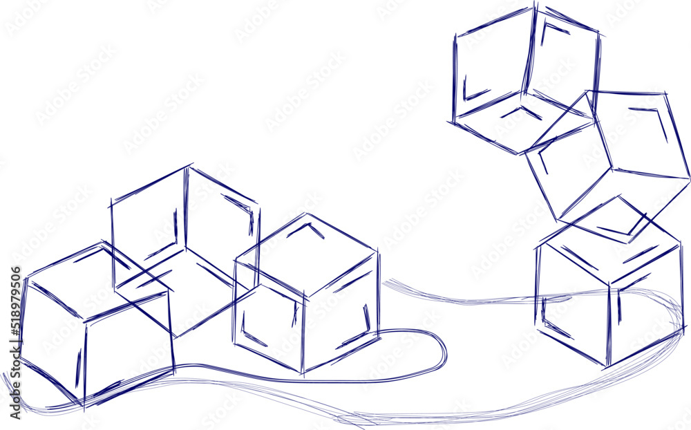 Hand drawn line ice cube, sugar, toys. Cold pieces, pieces of ice, doodle sketches. The review is illustrated with cubes. Vector illustration with cubes. Hand drawn line ice cube, sugar, toys. Cold pieces, pieces of ice, doodle sketches. The review is illustrated with cubes. Vector illustration with cubes.