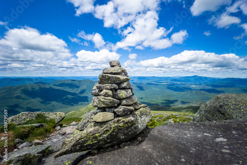 Cairn on top of Algonquin Peak in Adirondack mountains © oldmn