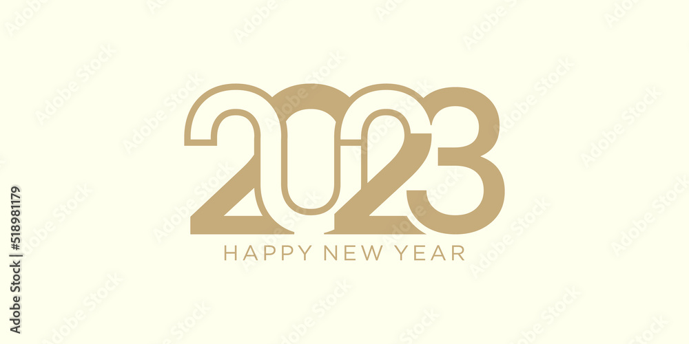 2023 New Year Logo Design Elegant Modern 2023 Design Stock Vector 