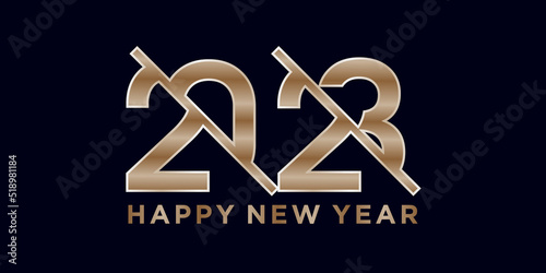 truncated number 2023, year 2023 logo, new year logo