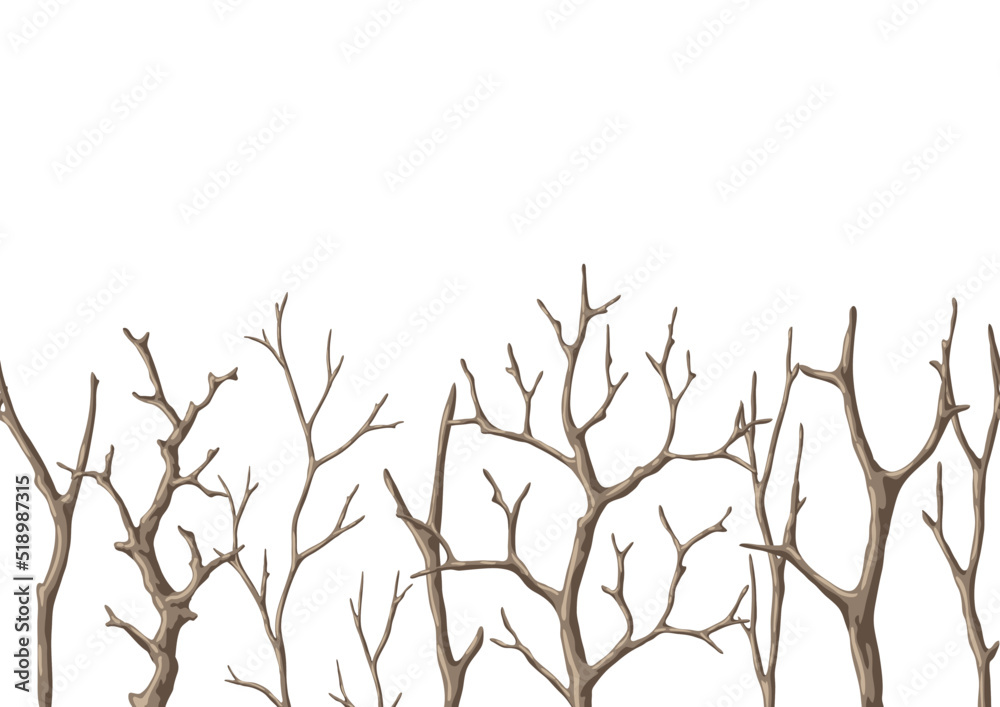 Seamless pattern with dry bare branches. Decorative natural twigs. Seamless pattern with dry bare branches. Decorative natural twigs.