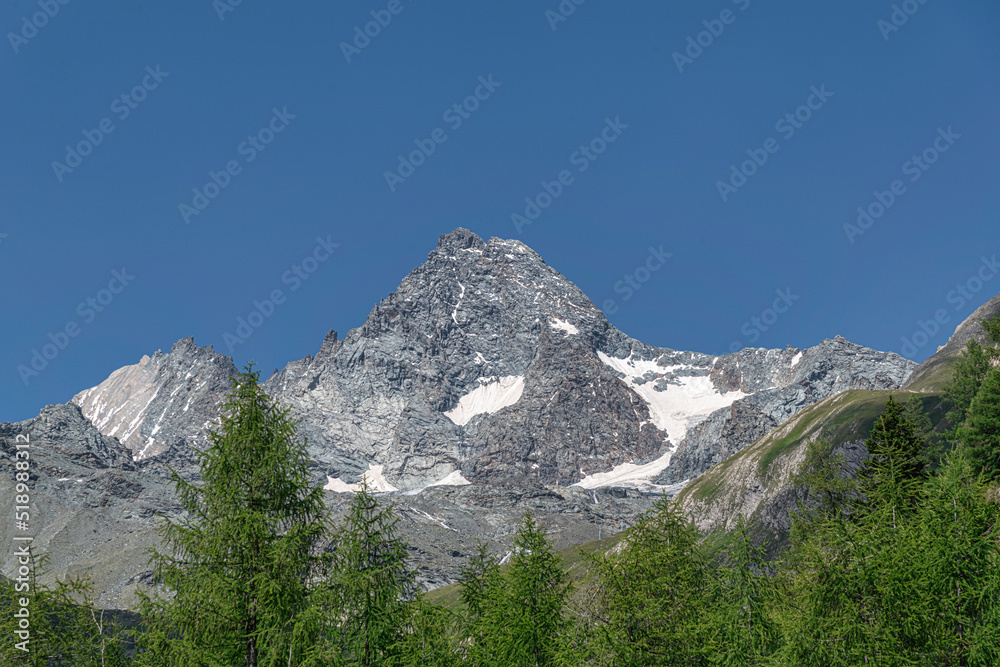 Grossglockner at summer in Kals, Austrian Alps