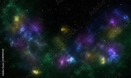 Cosmic background nebula with stars in deep space