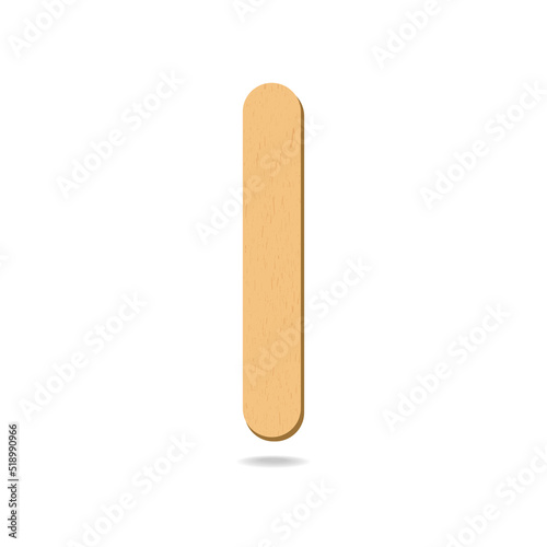 Vector wooden texture stick realistic style with isolated white background. Eco friendly food accesories. Medical tongue depressors. Vector 10 eps