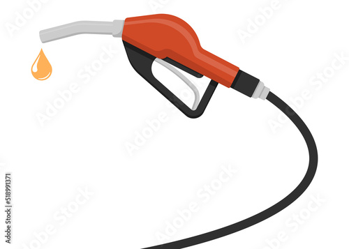 Red fuel pump nozzle. Vector illustration.