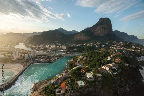 Aerial view of Joa and Pedra da Gavea Hill - Rio de Janeiro, Brazil