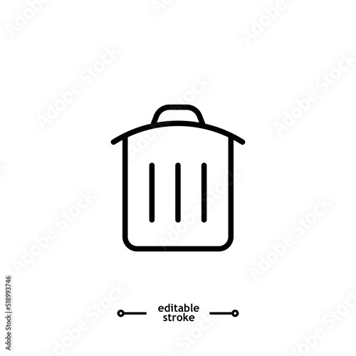 Trash Can Icon, garbage, clean Recycle bin icons button, vector, sign, symbol, logo, illustration, editable stroke, flat design style isolated on white linear pictogram